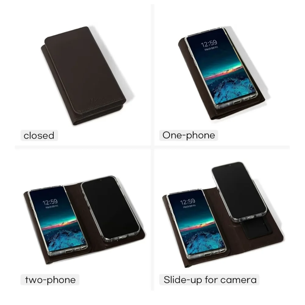 Universal Fit. Newmire Leather Duo Phone Case N Fold Lavender Type A